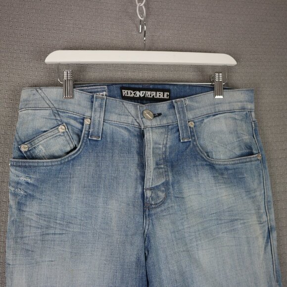 Rock & Republic Neil Straight cut Faded Vintage Y2K 2000s Denim Jeans - Picture 3 of 7